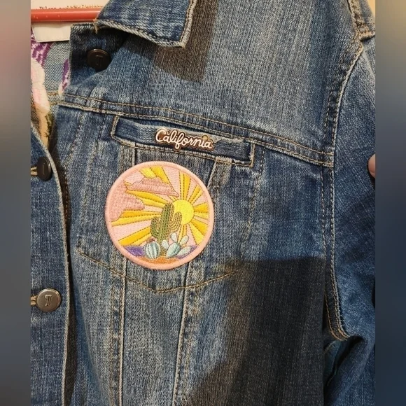 Upcycle Anthropologie Pilcro and the Letterpress Amore Jean Jacket size Small - Picture 4 of 9